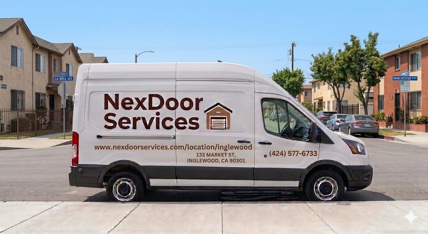 NexDoor Services van in Inglewood, CA — Garage Door Repair