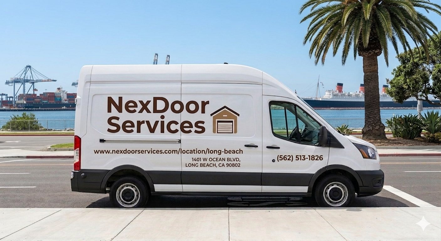 NexDoor Services van in Long Beach, CA — Garage Door Repair