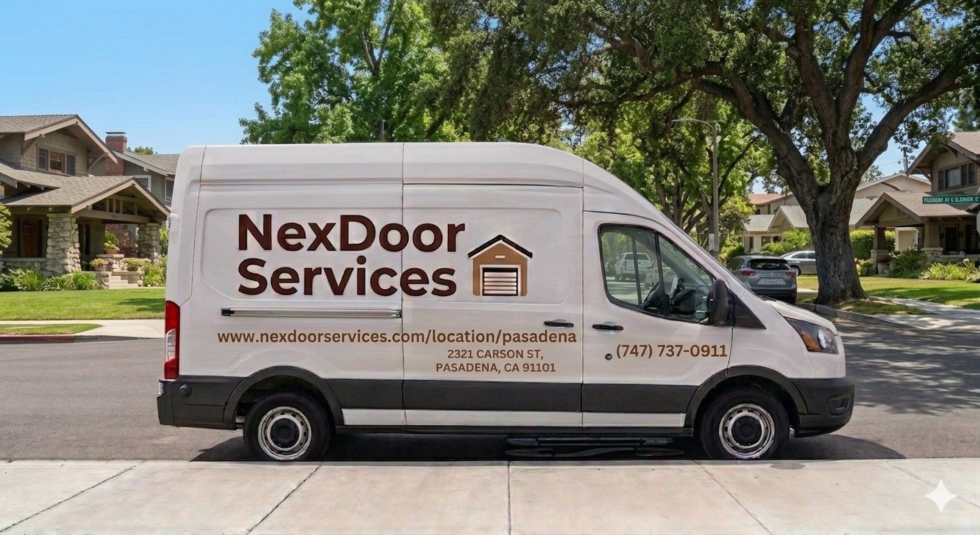 NexDoor Services van in Pasadena, CA — Garage Door Repair